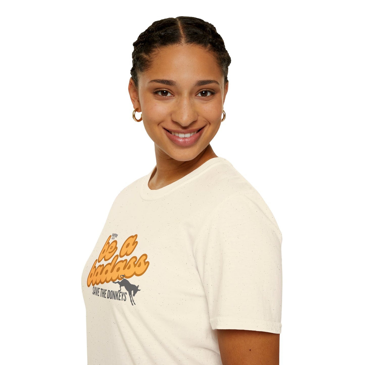 Be a Badass "Save the Donkeys" T-Shirt — Retro Bold Animal Rescue Tee
