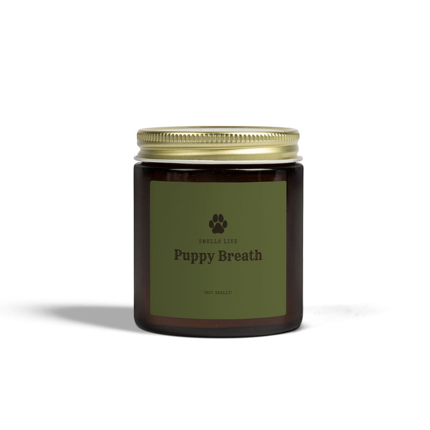 Smells Like Puppy Breath (Not Really) Jar Candle - Green | Coconut Apricot Scented Candle
