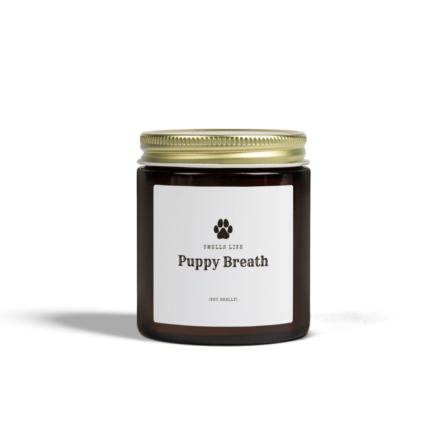 Smells Like Puppy Breath (Not Really) Jar Candle - White | Coconut Apricot Scented Candle, Fun Gift for Dog Lover Decor