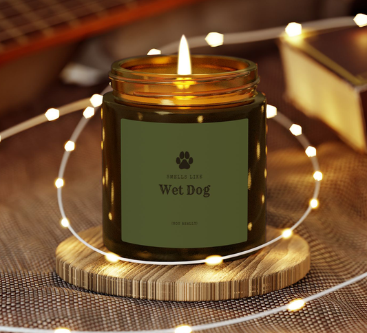 Smells Like Wet Dog (Not Really) Jar Candle-Green | Coconut Apricot Scented Candle
