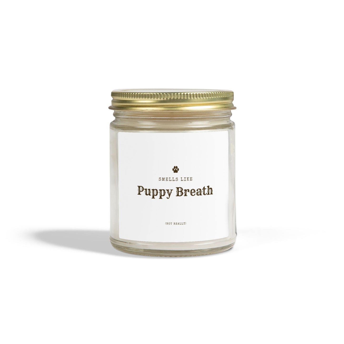 Smells Like Puppy Breath (Not Really) Jar Candle | Coconut Apricot Scented Candle, Fun Gift for Dog Lover Decor