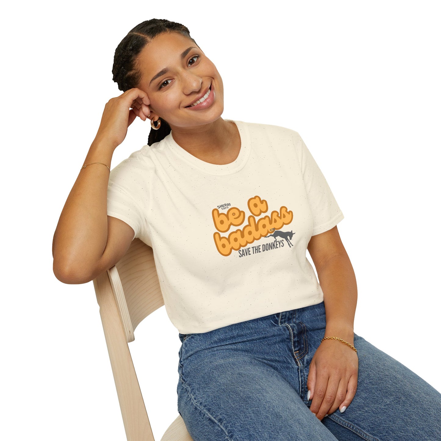 Be a Badass "Save the Donkeys" T-Shirt — Retro Bold Animal Rescue Tee