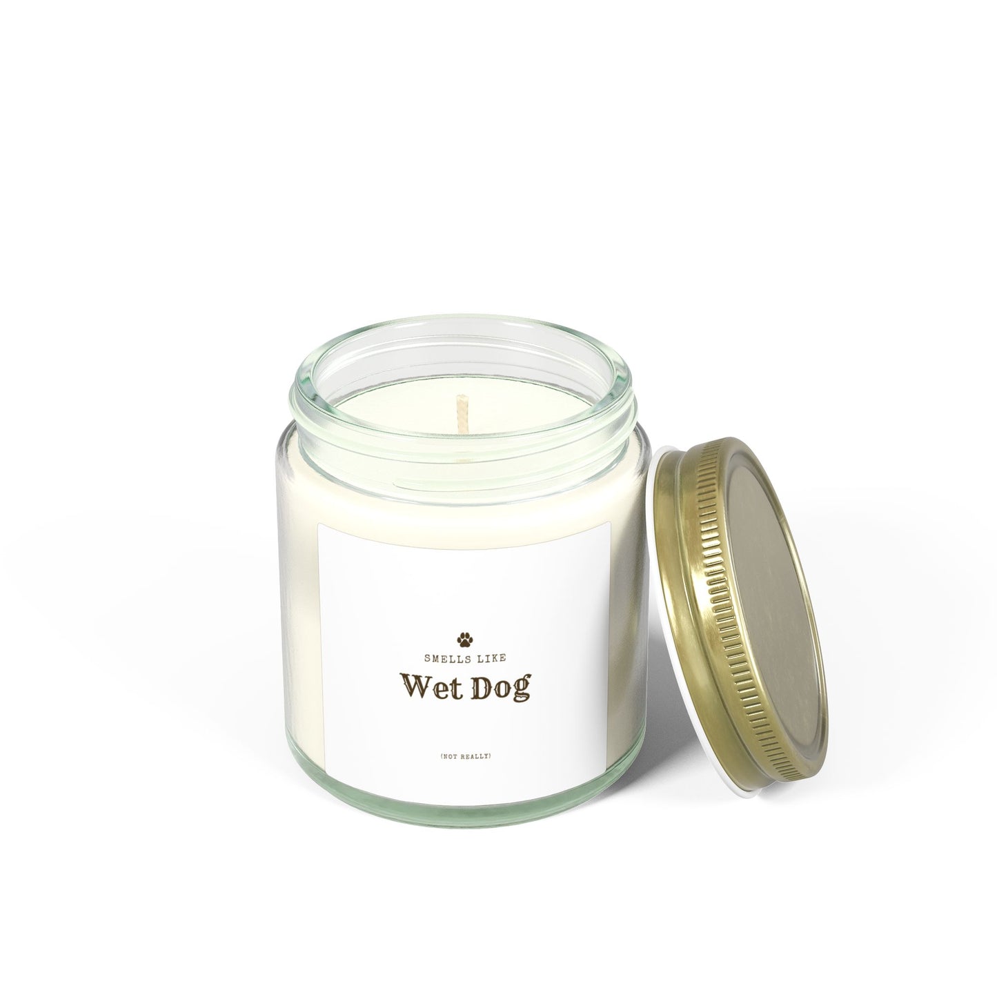 Smells Like Wet Dog (Not Really) Jar Candle | Coconut Apricot Scented Candle, Fun Gift for Dog Lover Decor