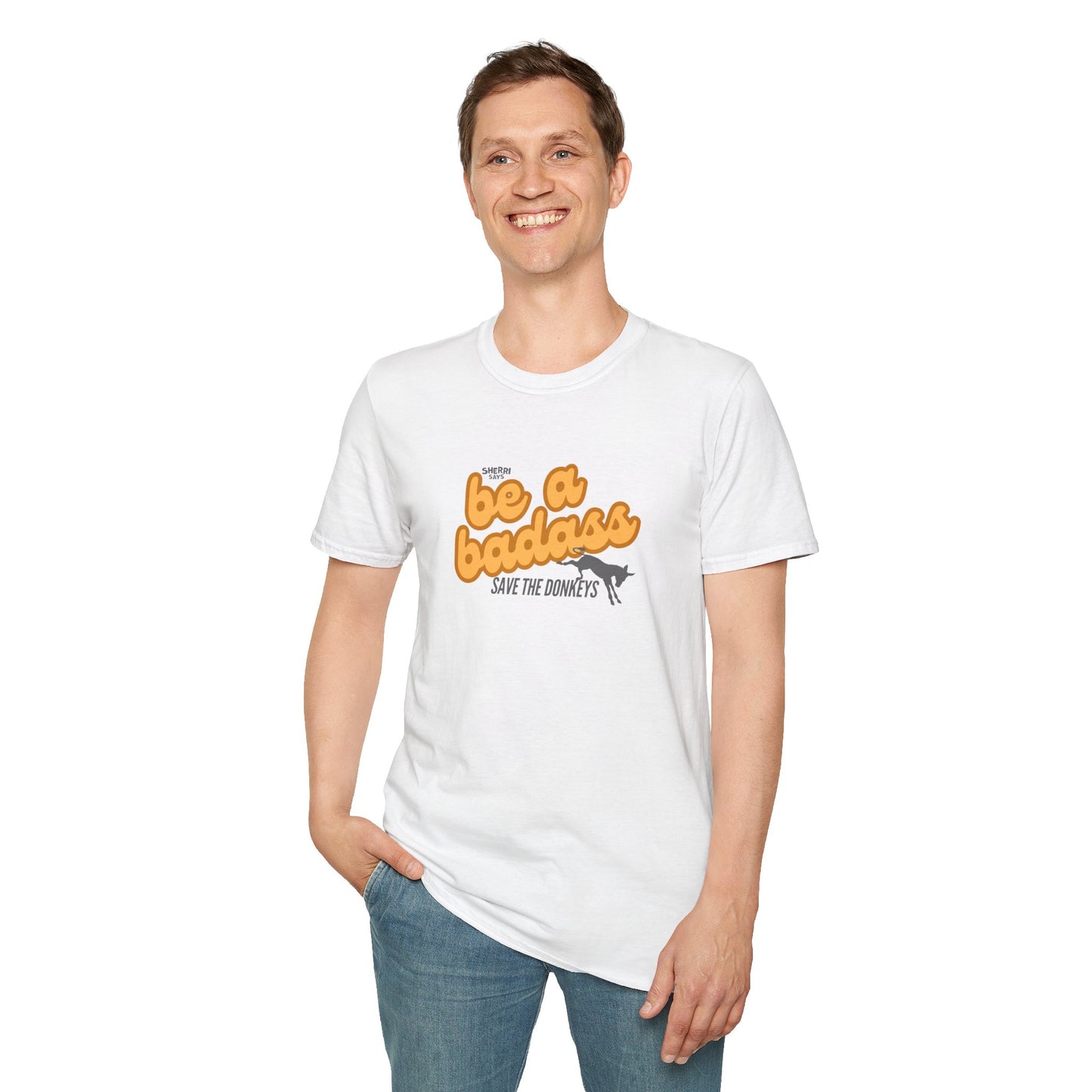 Be a Badass "Save the Donkeys" T-Shirt — Retro Bold Animal Rescue Tee