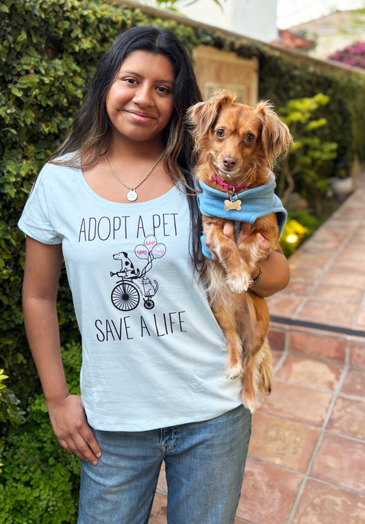 Adopt A Pet Save a Life - Scoop Neck Tshirt
