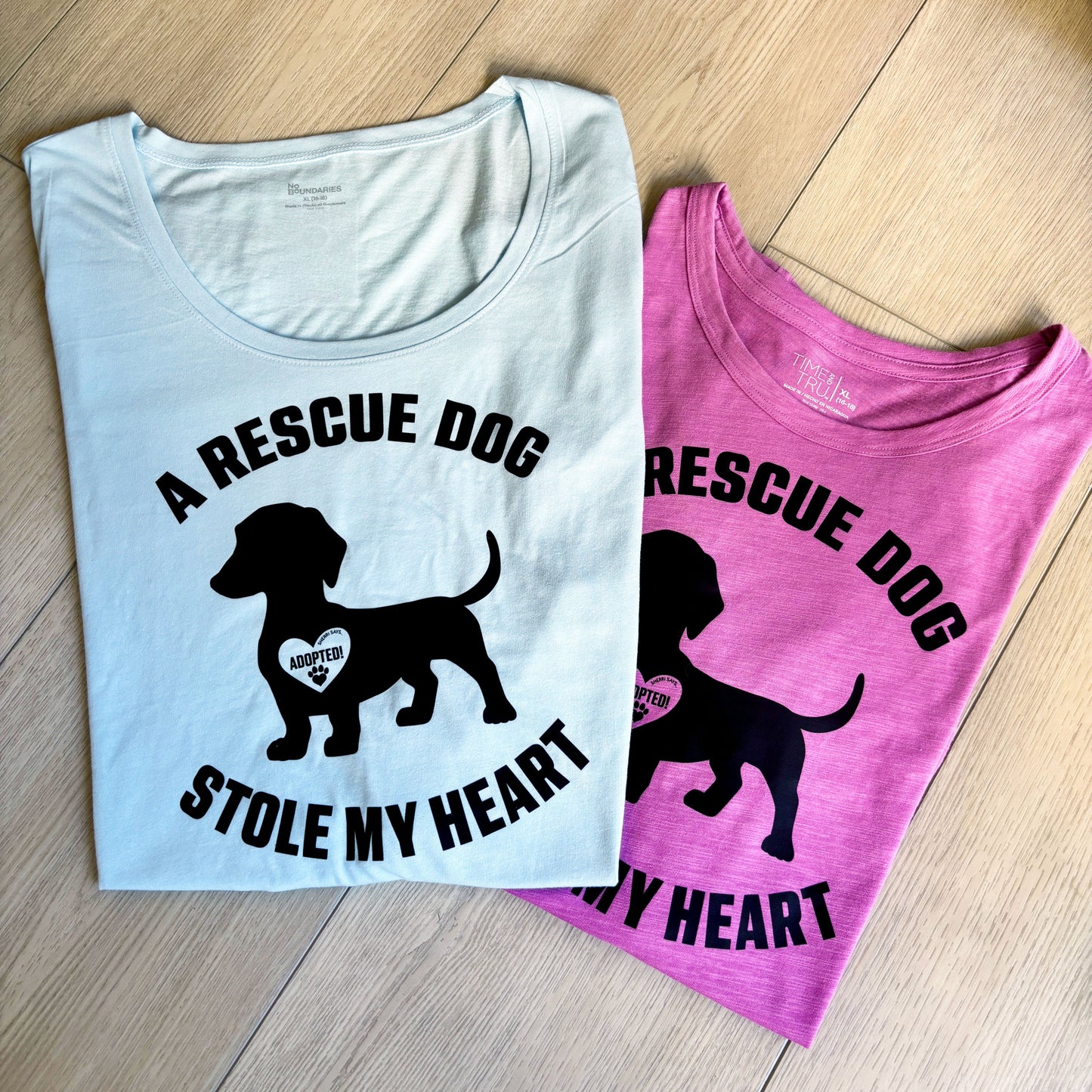 A Rescue Dog Stole My Heart - Scoop Neck Tshirt